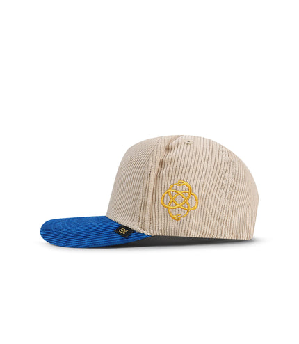 Reference Mens Paradise LA Corduroy Hat - Cream/Blue/Yellow