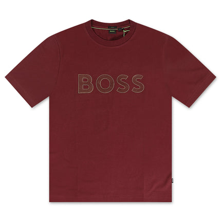 Hugo Boss Stretch Cotton Tee Logo - Burgundy