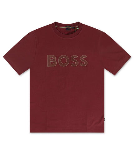 Hugo Boss Stretch Cotton Tee Logo - Burgundy