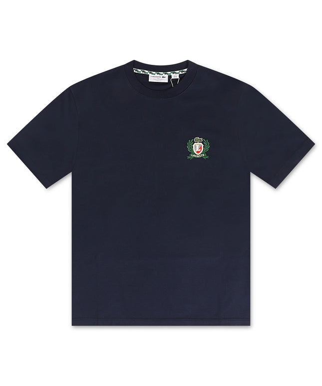 Lacoste Embroidered Badge Tee - Navy