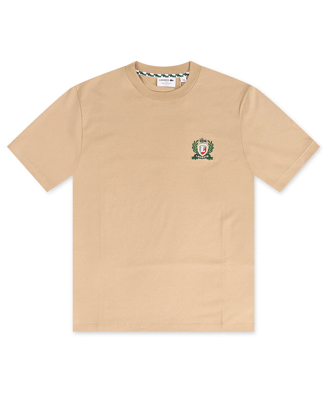 Lacoste Embroidered Badge Tee - Beige