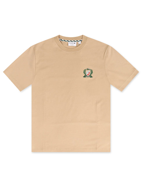 Lacoste Embroidered Badge Tee - Beige