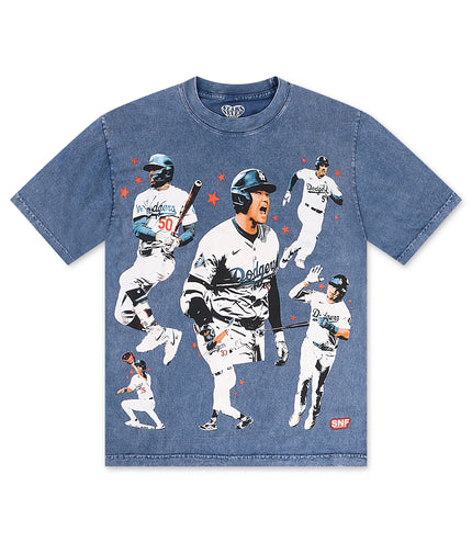 Stargazing LA Dodgers  Ohtani Crazy Tee - Washed Blue