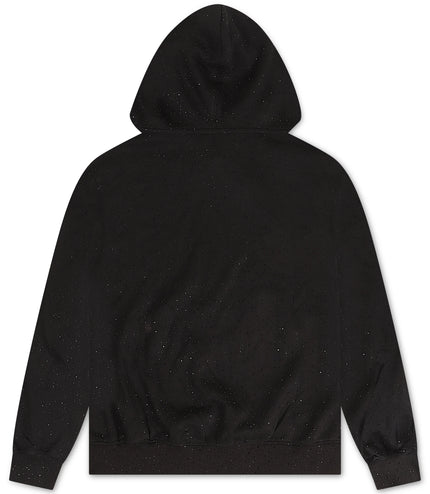 Lonely Hearts All Over Rhinestone Hoodie - Black