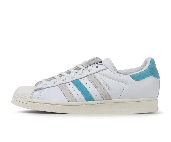 adidas Men's Originals Superstar Shoes, Cream White Blue Grey / 8.5