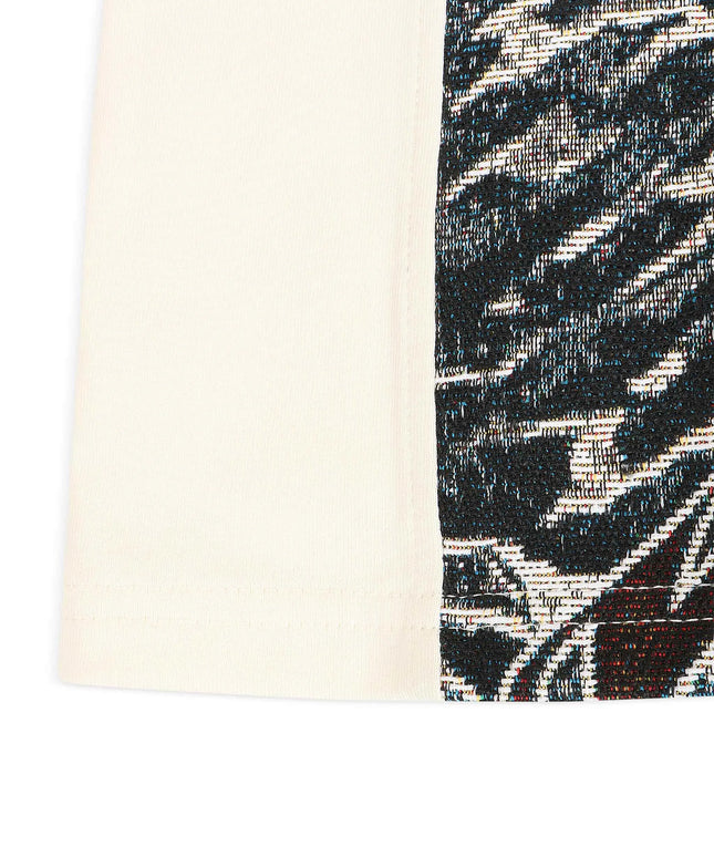 Majestik Mens Rock On Skull Tapestry Jacquard Tee - Eggshell