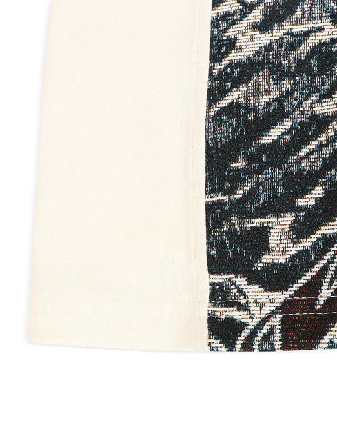 Majestik Mens Rock On Skull Tapestry Jacquard Tee - Eggshell