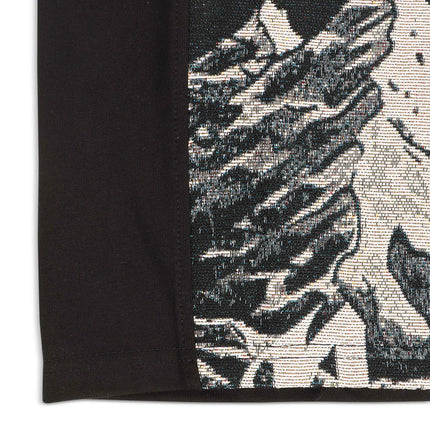 Majestik Mens Rock On Skull Tapestry Jacquard Tee - Black