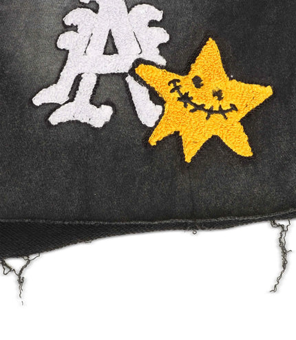 All Human Wild Flower Tee Shorts - Black Wash