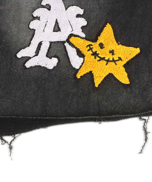 All Human Wild Flower Tee Shorts - Black Wash