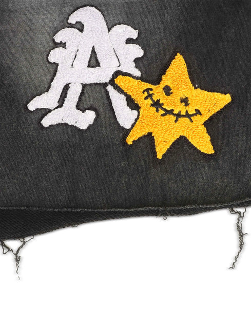 All Human Wild Flower Tee Shorts - Black Wash