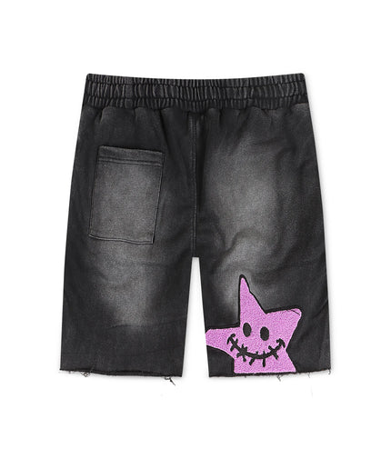 All Human Wild Flower Tee Shorts - Black Wash