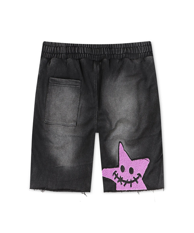 All Human Wild Flower Tee Shorts - Black Wash