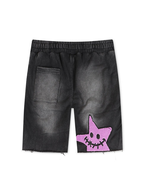 All Human Wild Flower Tee Shorts - Black Wash