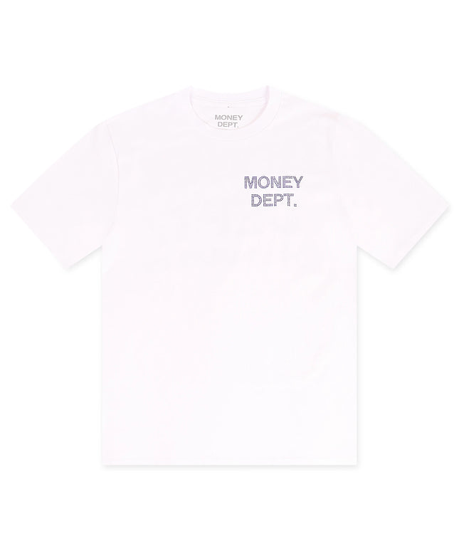 Money Dept. Rhinestone Tee - White/Blue