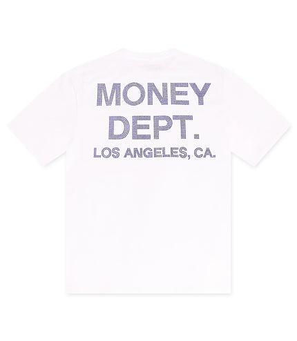 Money Dept. Rhinestone Tee - White/Blue