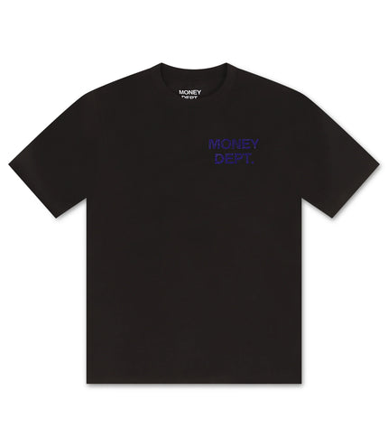 Money Dept. Rhinestone Tee - Black/Blue