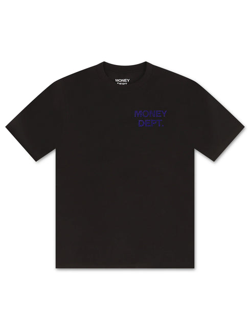 Money Dept. Rhinestone Tee - Black/Blue