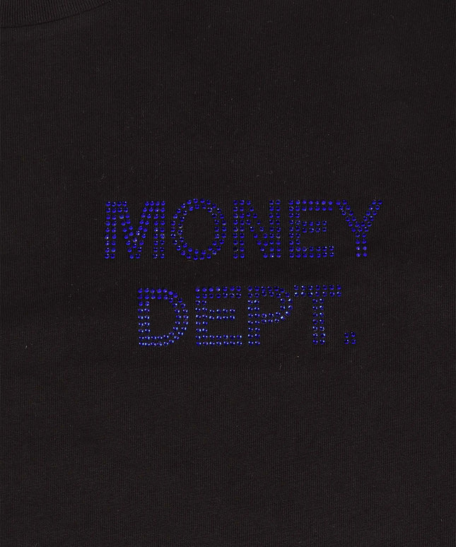 Money Dept. Rhinestone Tee - Black/Blue