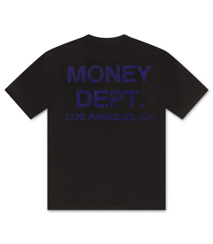 Money Dept. Rhinestone Tee - Black/Blue