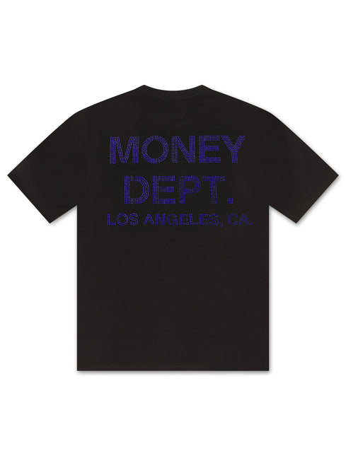 Money Dept. Rhinestone Tee - Black/Blue