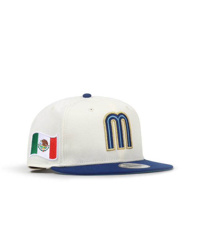 NEW ERA MEXICO SNAPBACK HAT - CHROME/BLUE