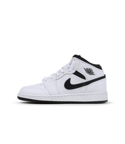 AIR JORDAN BIG KIDS 1 MID - WHITE/BLACK AIR JORDAN