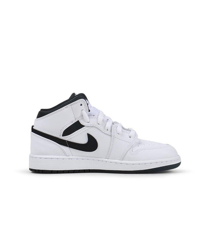 AIR JORDAN BIG KIDS 1 MID - WHITE/BLACK AIR JORDAN