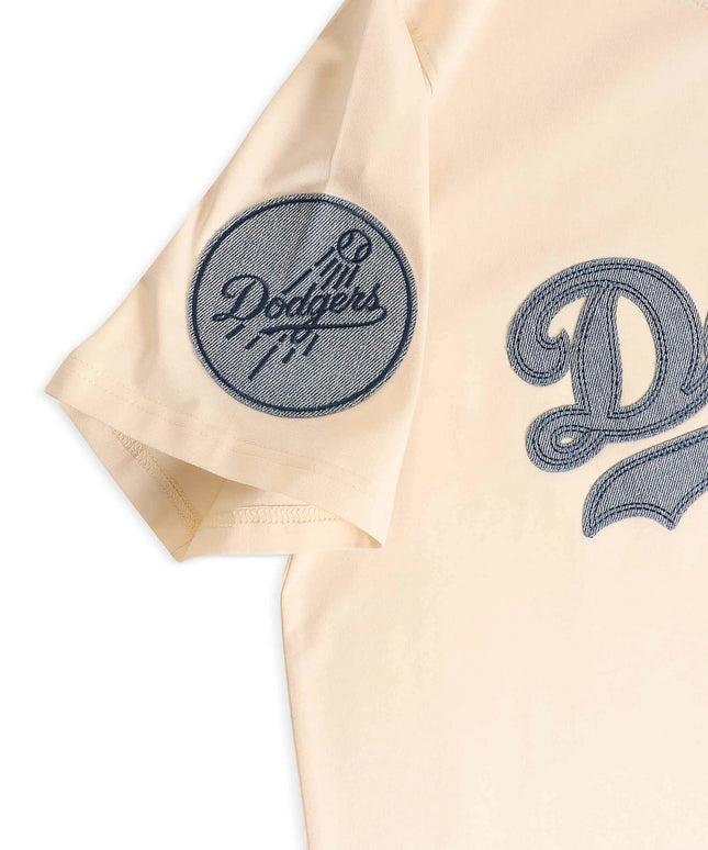 Pro Standard LA Dodgers Varsity Blues Tee - Cream