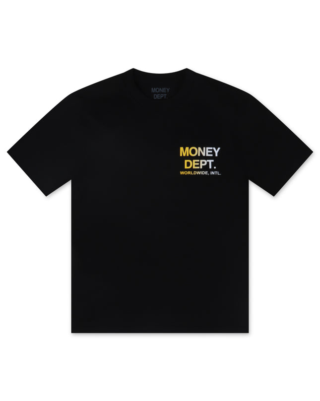 MONEY DEPT GRADIENT GRAPHIC TEE - BLACK/YELLOW