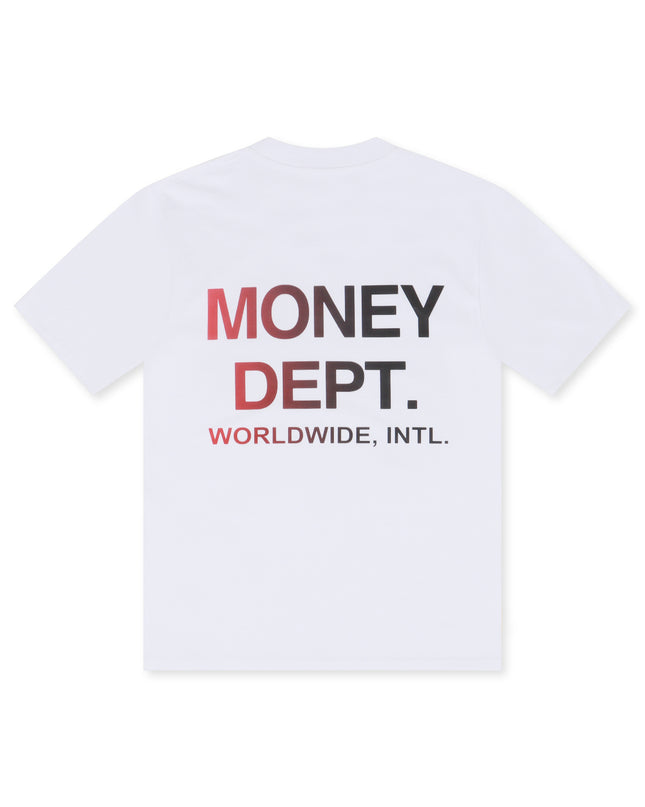 MONEY DEPT GRADIENT GRAPHIC TEE - WHITE/RED