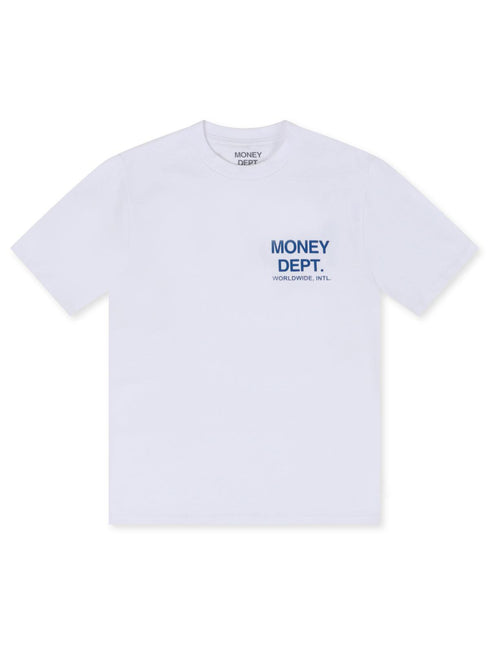 MONEY DEPT. LOS ANGELES HEAVYWEIGHT TEE - WHITE/BLUE MONEY DEPT