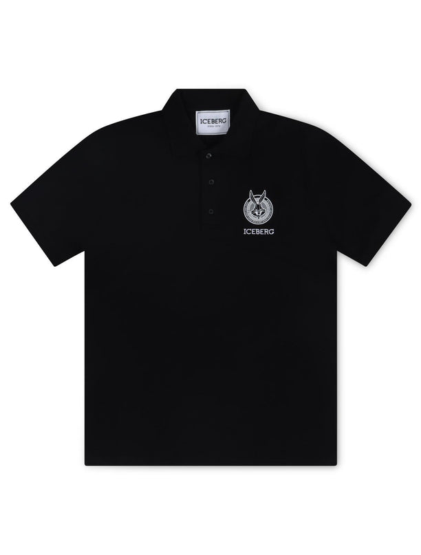 ICEBERG BUGS BUNNY LOGO POLO - BLACK ICEBERG