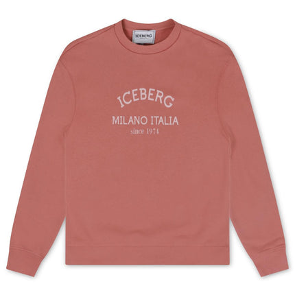 ICEBERG INSTITUTIONAL LOGO CREWNECK - SALMON ICEBERG