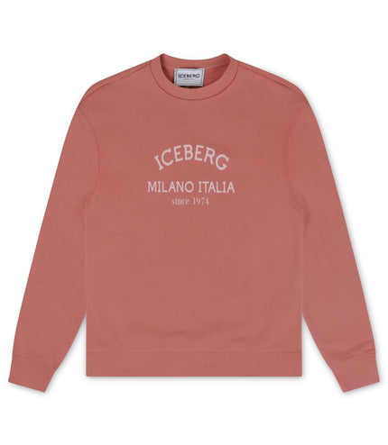 ICEBERG INSTITUTIONAL LOGO CREWNECK - SALMON ICEBERG