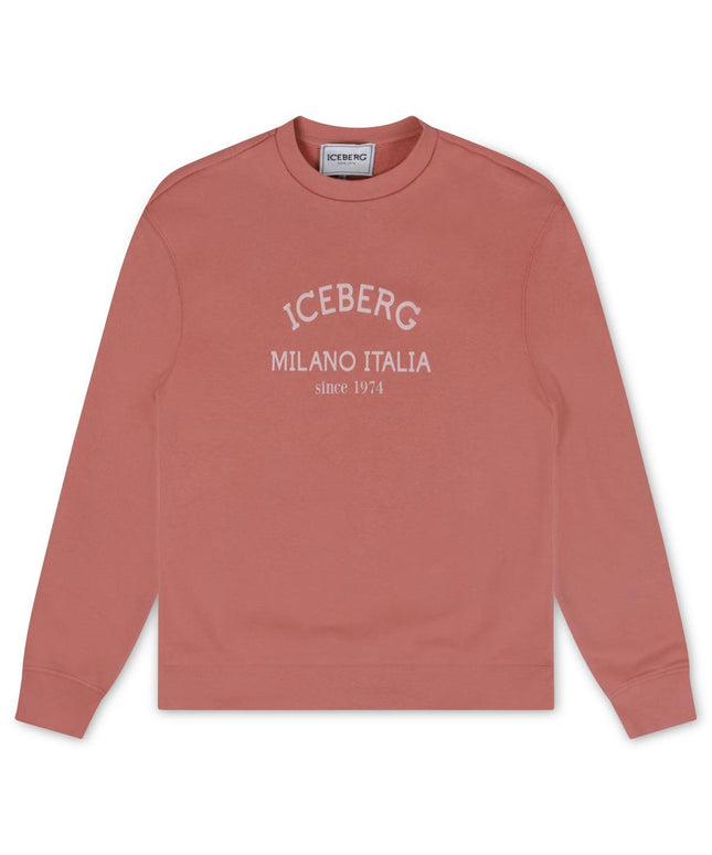 ICEBERG INSTITUTIONAL LOGO CREWNECK - SALMON ICEBERG