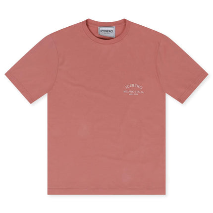 ICEBERG INSTITUTIONAL LOGO TEE- SALMON ICEBERG