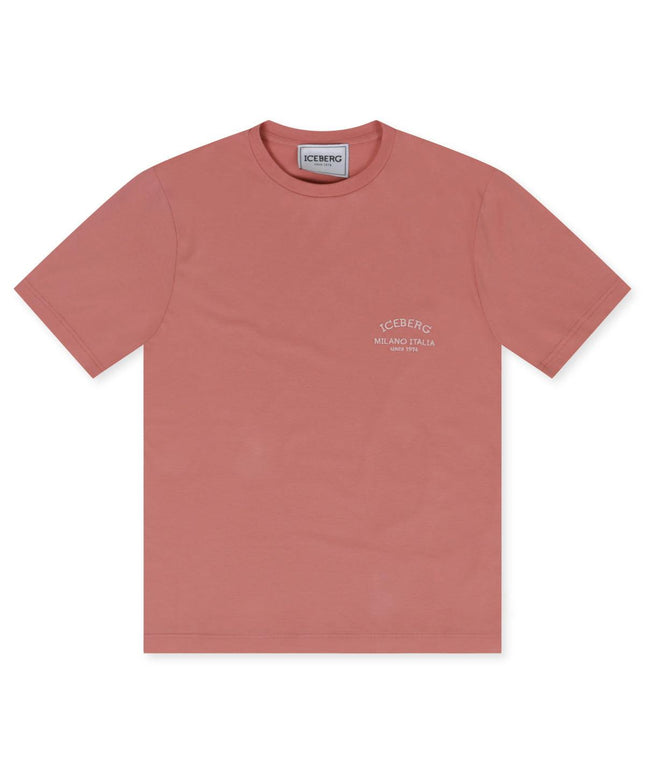 ICEBERG INSTITUTIONAL LOGO TEE- SALMON ICEBERG