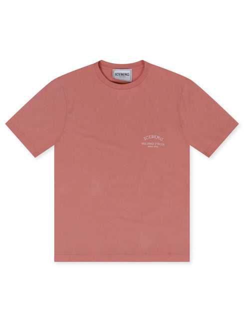 ICEBERG INSTITUTIONAL LOGO TEE- SALMON ICEBERG