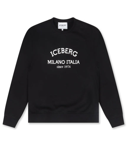 ICEBERG INSTITUTIONAL LOGO CREWNECK - BLACK ICEBERG