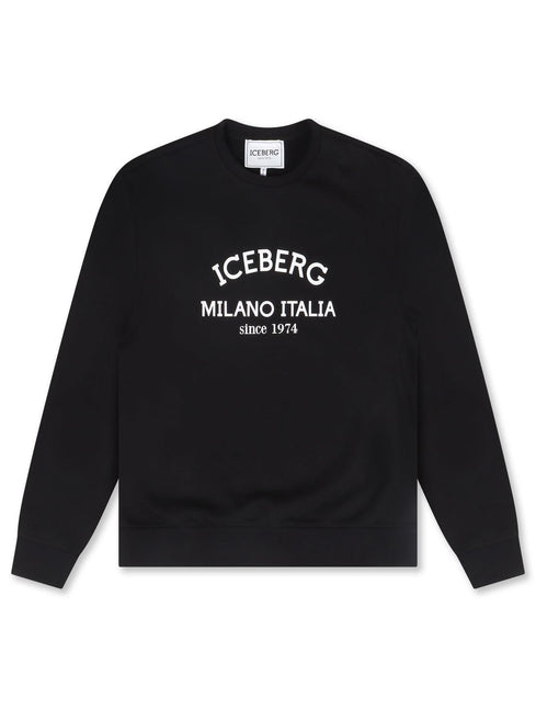 ICEBERG INSTITUTIONAL LOGO CREWNECK - BLACK ICEBERG