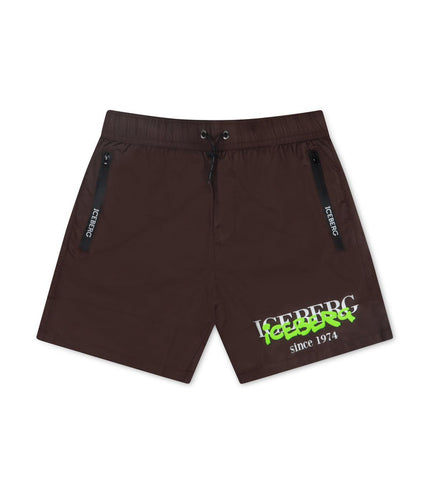 ICEBERG BEACHWEAR SHORTS - BROWN ICEBERG