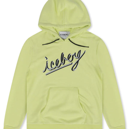 ICEBERG CURSIVE LOGO HOODIE - LIME ICEBERG
