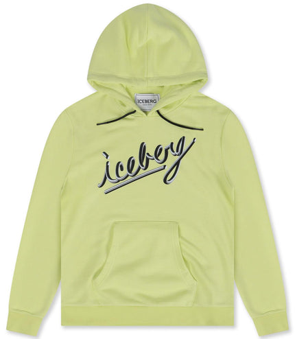 ICEBERG CURSIVE LOGO HOODIE - LIME ICEBERG