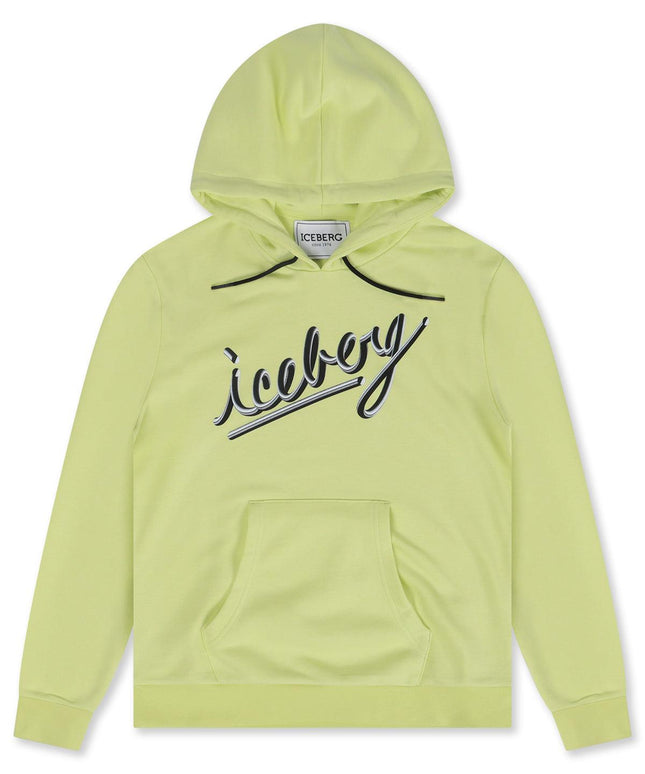 ICEBERG CURSIVE LOGO HOODIE - LIME ICEBERG