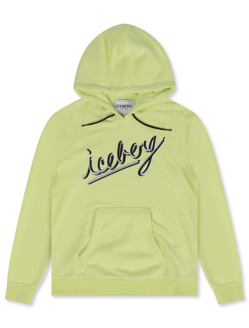 ICEBERG CURSIVE LOGO HOODIE - LIME ICEBERG