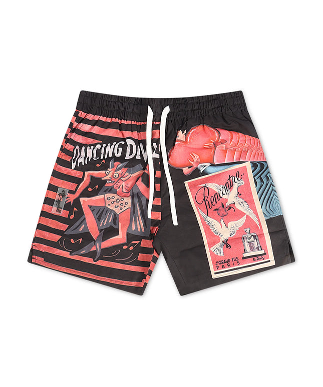 Sugarhill Dancing Poly Shorts - Black/Red