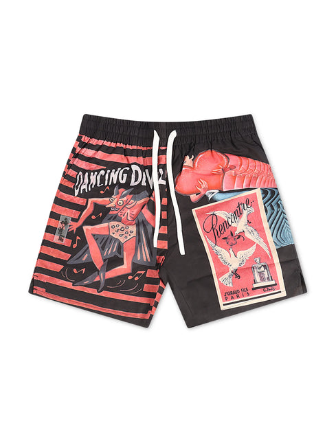Sugarhill Dancing Poly Shorts - Black/Red