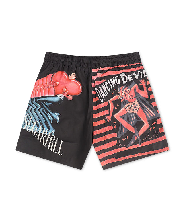 Sugarhill Dancing Poly Shorts - Black/Red