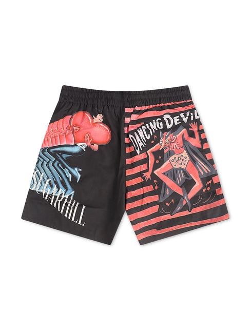 Sugarhill Dancing Poly Shorts - Black/Red